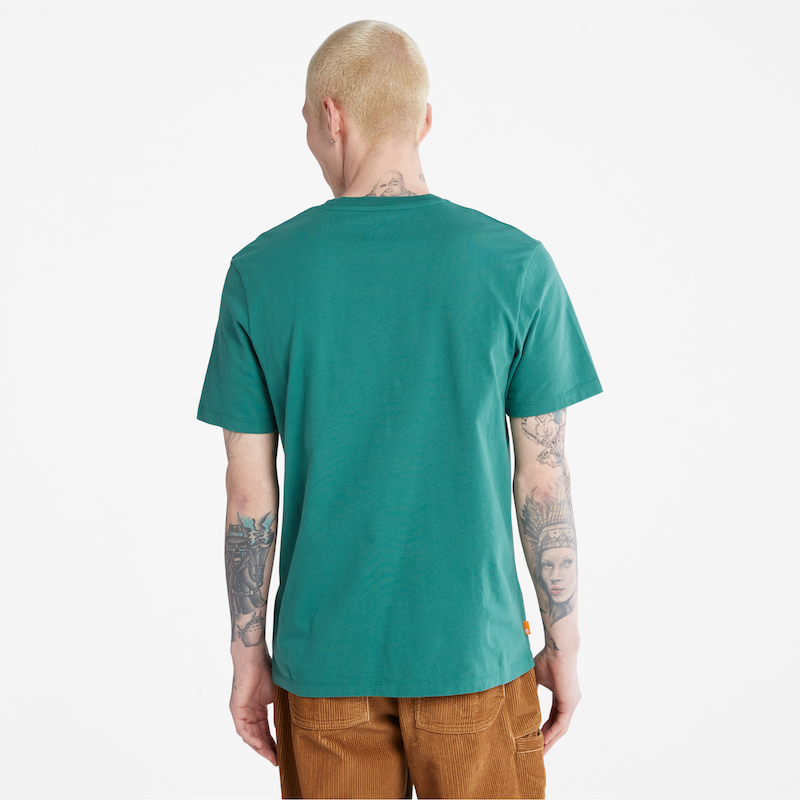 Dotted Linear Logo T Shirt for Men in Green