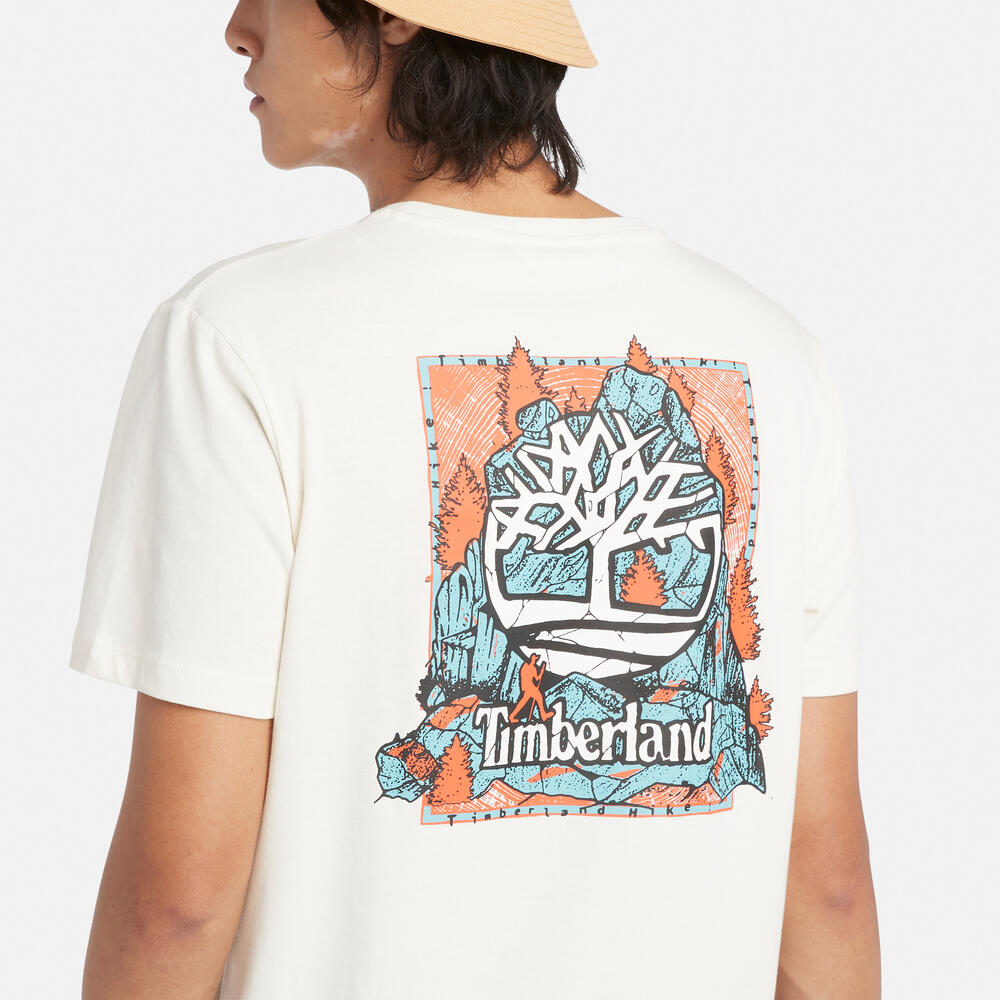 TIMBERLAND BACK GRAPHIC REGULAR FIT T-SHIRT FOR MEN IN VINTAGE WHITE