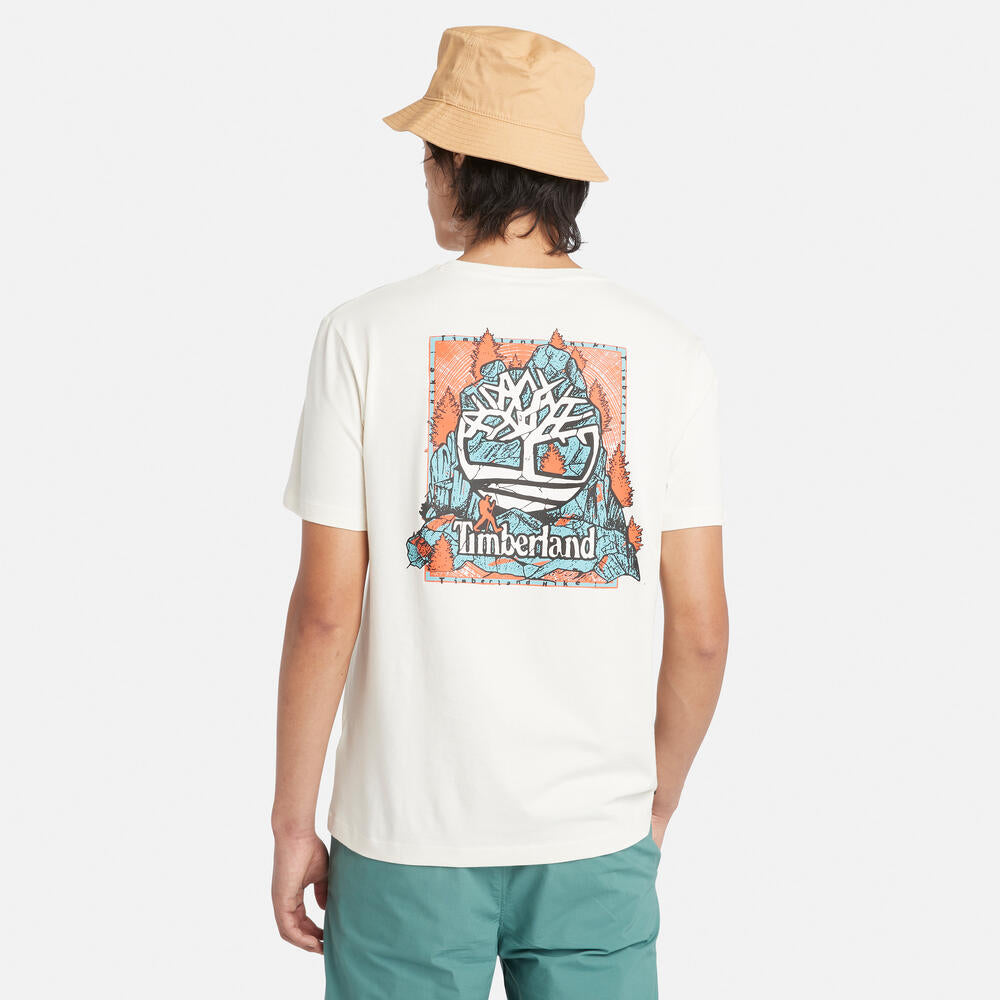 TIMBERLAND BACK GRAPHIC REGULAR FIT T-SHIRT FOR MEN IN VINTAGE WHITE