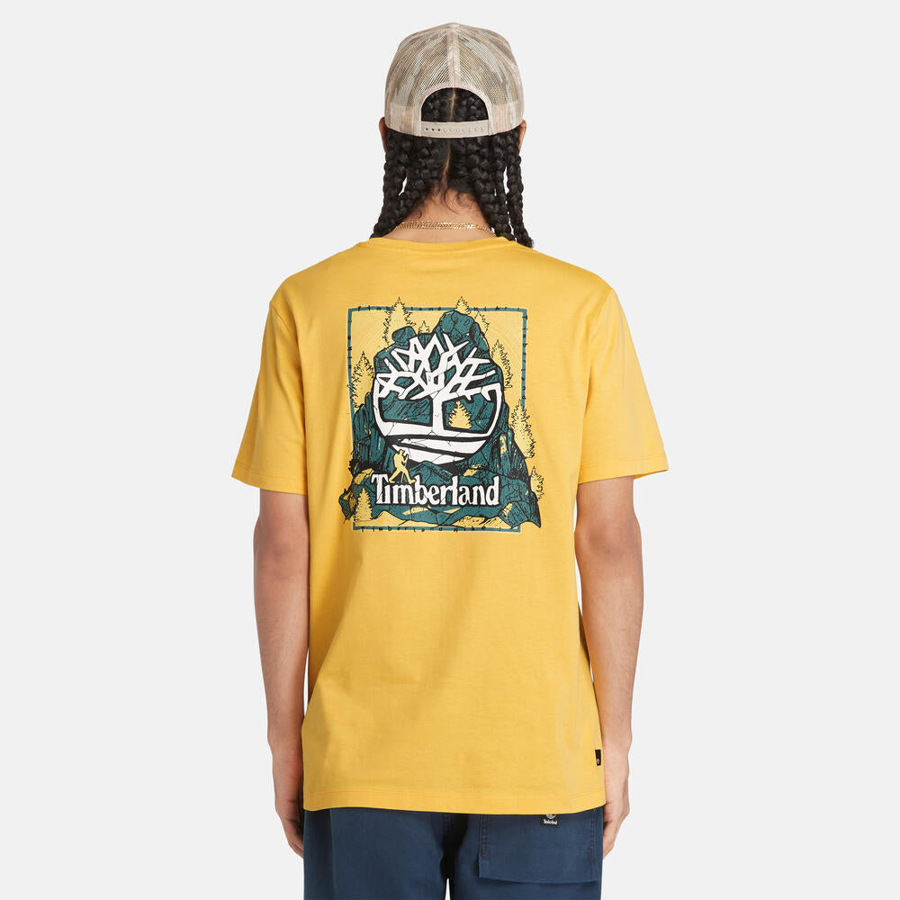 TIMBERLAND BACK GRAPHIC REGULAR FIT T-SHIRT FOR MEN IN SUNSHINE YELLOW