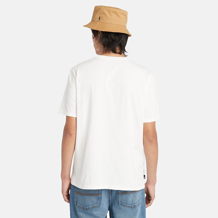 Timberland Garment Dye Logo Graphic T-Shirt for Men In White