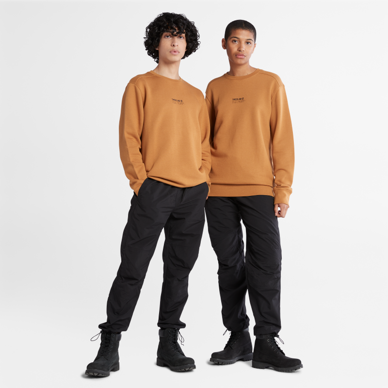 TIMBERLAND LUXE COMFORT RAGLAN REFIBRA SWEATSHIRT FOR ALL GENDER IN WHEAT