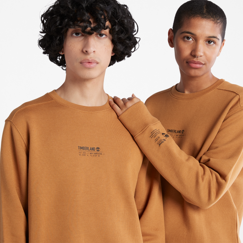 TIMBERLAND LUXE COMFORT RAGLAN REFIBRA SWEATSHIRT FOR ALL GENDER IN WHEAT