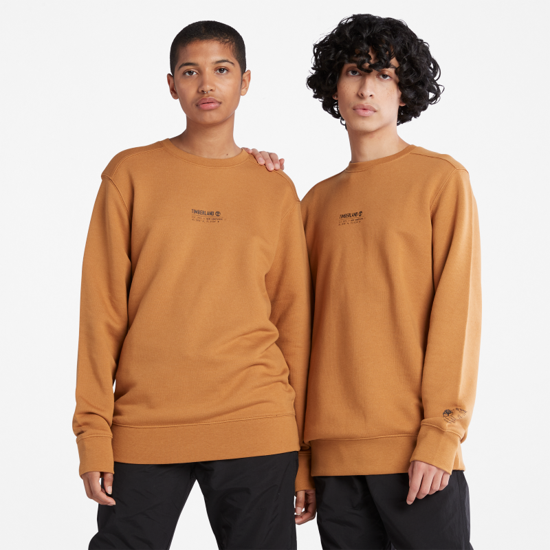 TIMBERLAND LUXE COMFORT RAGLAN REFIBRA SWEATSHIRT FOR ALL GENDER IN WHEAT