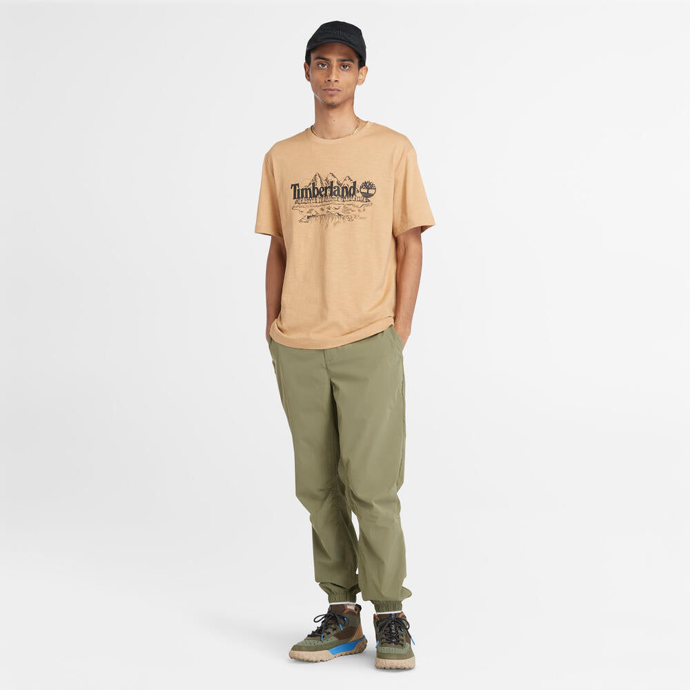 TIMBERLAND FRONT GRAPHIC T-SHIRT FOR MEN IN BEIGE