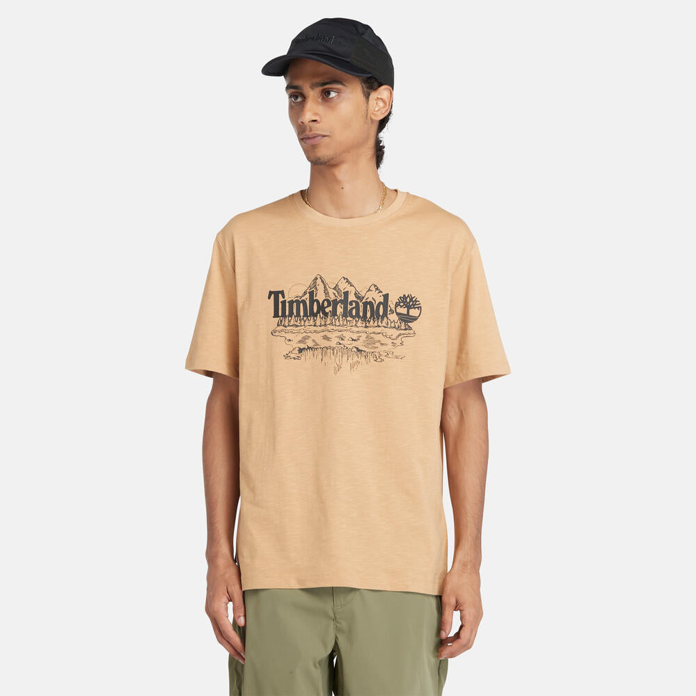 TIMBERLAND FRONT GRAPHIC T-SHIRT FOR MEN IN BEIGE