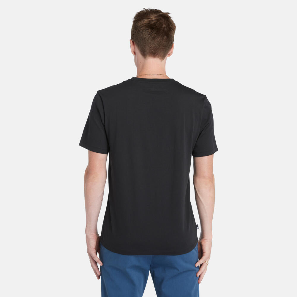 TIMBERLAND KENNEBEC RIVER REGULAR FIT LINEAR LOGO T-SHIRT FOR MEN IN BLACK