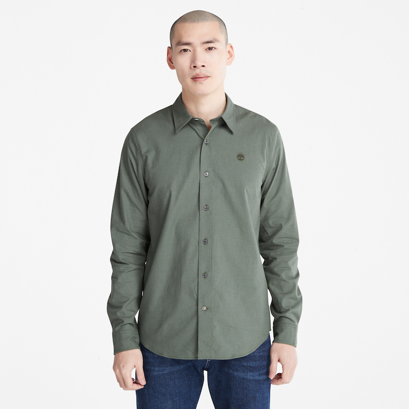 TIMBERLAND LIGHTWEIGHT FLANNEL SHIRT FOR MEN IN GREEN