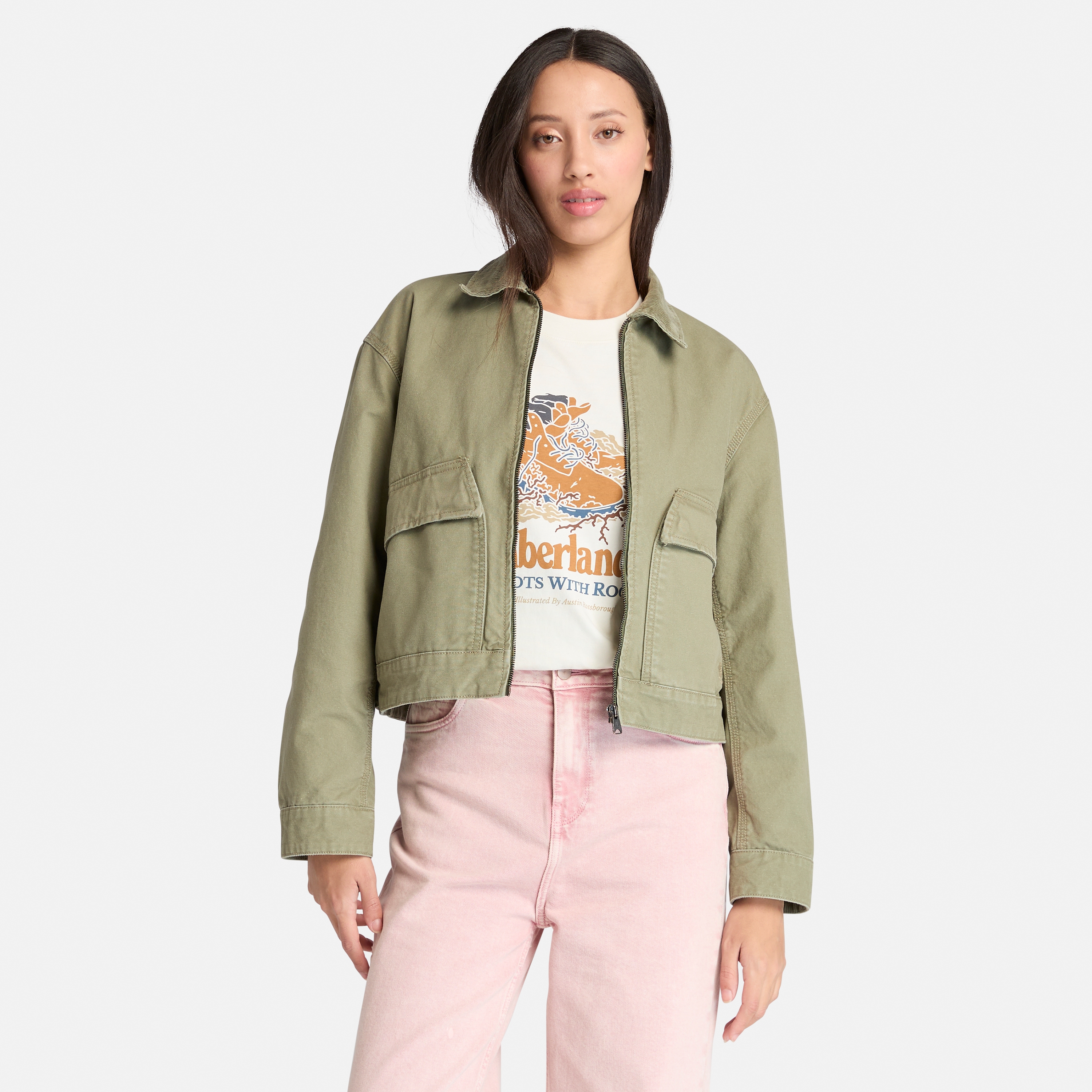 Strafford Bomber Washed Canvas Jacket For Women