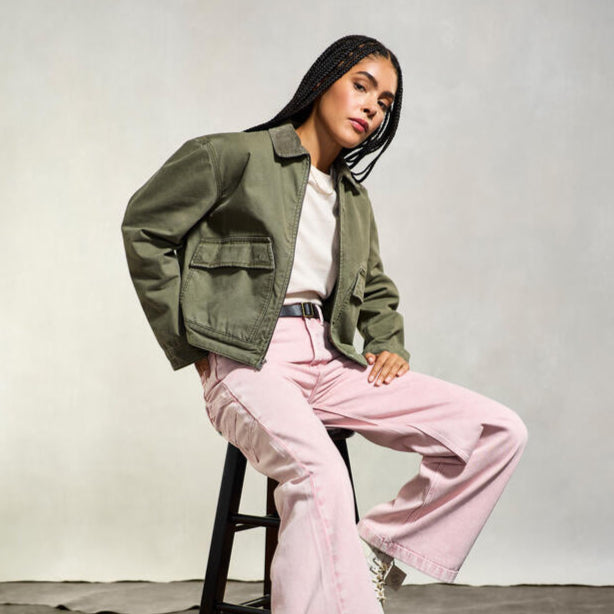 Strafford Bomber Washed Canvas Jacket For Women