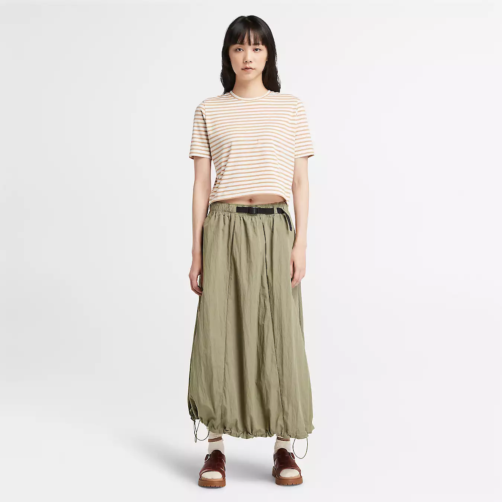 Striped Cropped Short Sleeve Tee For Women