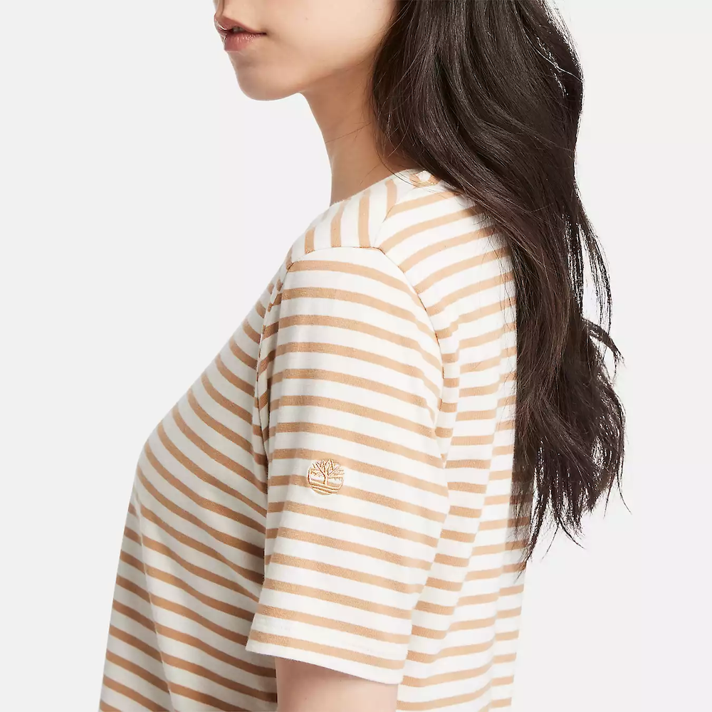 Striped Cropped Short Sleeve Tee For Women