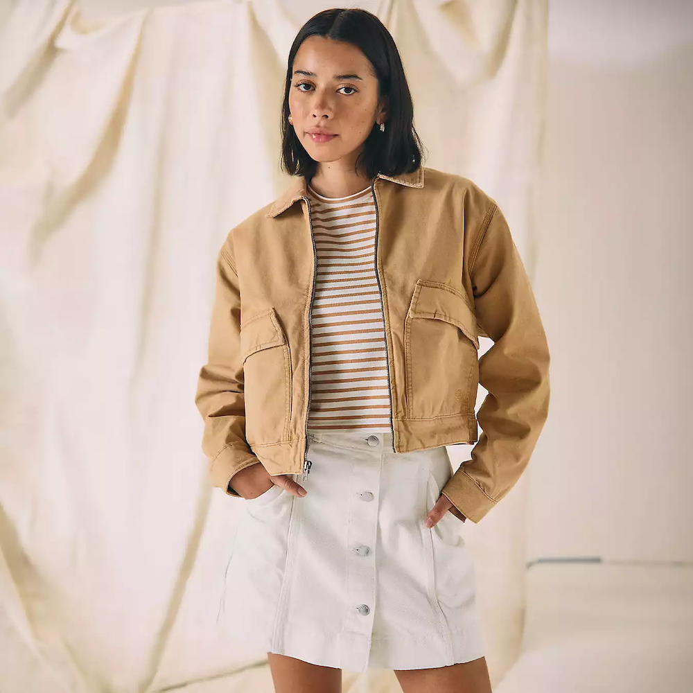 Striped Cropped Short Sleeve Tee For Women