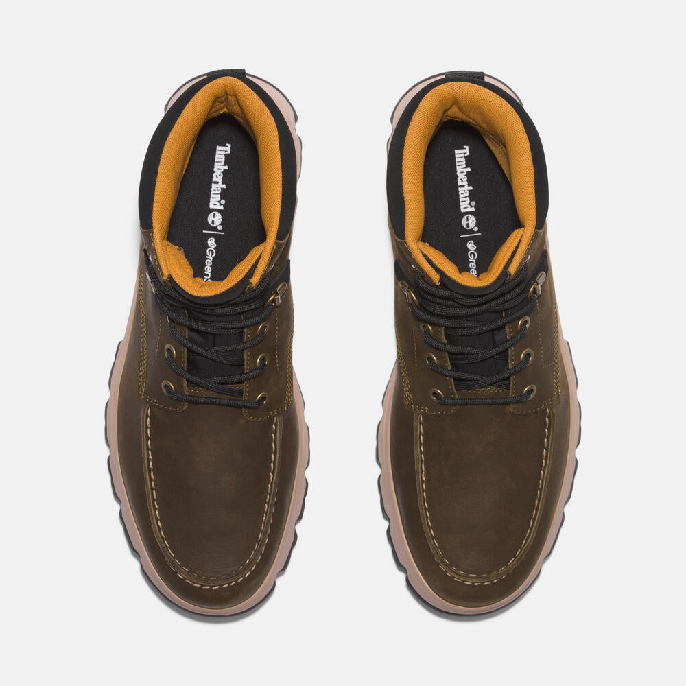 Timberland Originals Ultra Waterproof Mid Boot for Men in Dark Khaki. Dark khaki waterproof mid-cut boot for men. Modern design with comfortable fit. Ideal for casual wear and outdoor adventures.