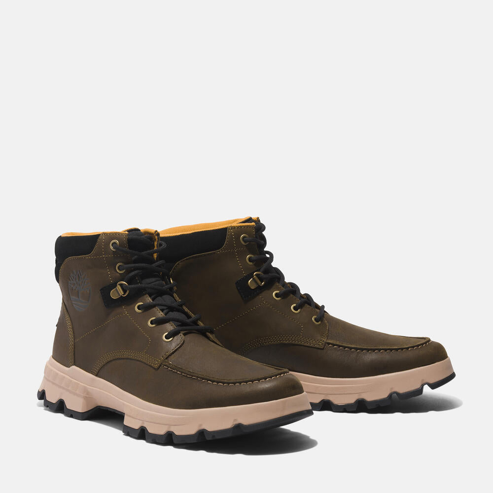 Timberland Originals Ultra Waterproof Mid Boot for Men in Dark Khaki. Dark khaki waterproof mid-cut boot for men. Modern design with comfortable fit. Ideal for casual wear and outdoor adventures.