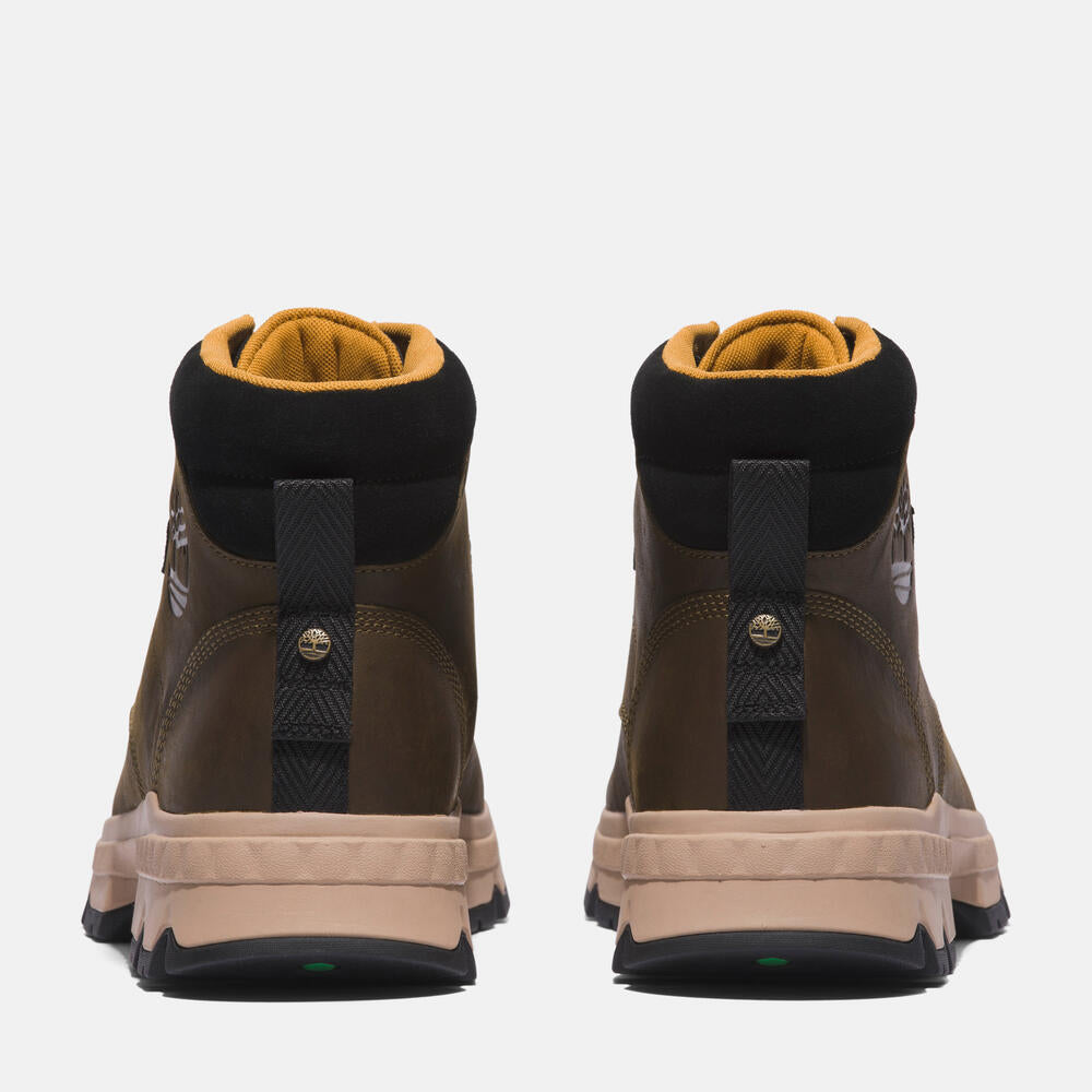 Timberland Originals Ultra Waterproof Mid Boot for Men in Dark Khaki. Dark khaki waterproof mid-cut boot for men. Modern design with comfortable fit. Ideal for casual wear and outdoor adventures.