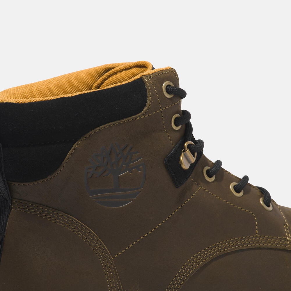 Timberland Originals Ultra Waterproof Mid Boot for Men in Dark Khaki. Dark khaki waterproof mid-cut boot for men. Modern design with comfortable fit. Ideal for casual wear and outdoor adventures.