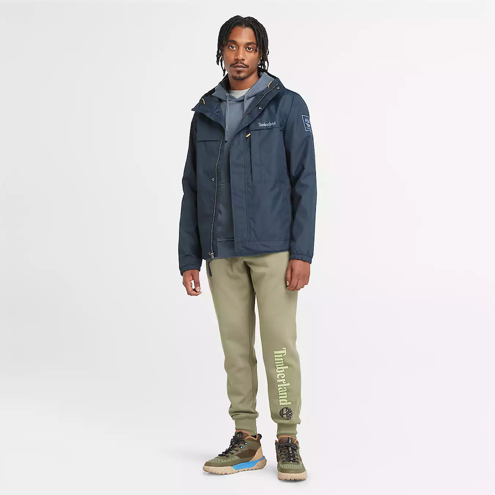  TIMBERLAND KENNEBEC RIVER LINEAR LOGO SWEATPANTS FOR MEN IN GRANITE GREEN