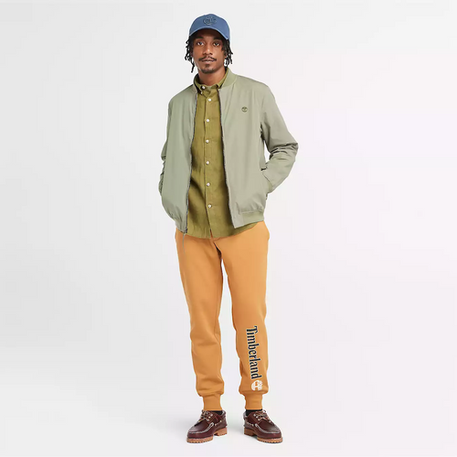 TIMBERLAND KENNEBEC RIVER LINEAR LOGO SWEATPANTS FOR MEN IN WHEAT