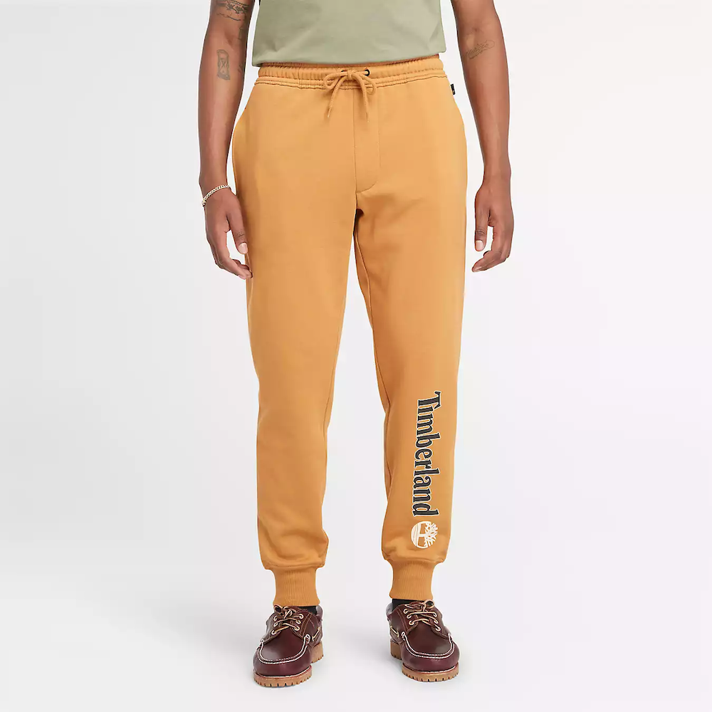 TIMBERLAND KENNEBEC RIVER LINEAR LOGO SWEATPANTS FOR MEN IN WHEAT