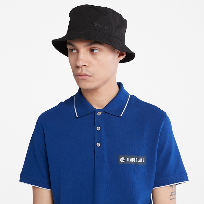 TIMBERLAND BRAND CARRIER POLO SHIRT FOR MEN IN BLUE