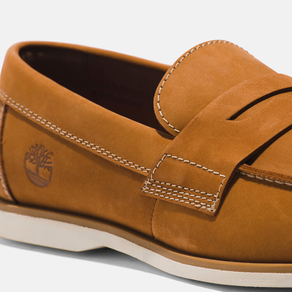 TIMBERLAND CLASSIC SLIP-ON BOAT SHOE FOR MEN IN LIGHT BROWN