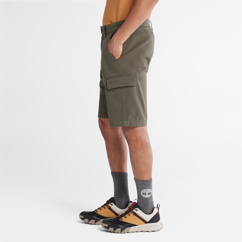 TIMBERLAND SQUAM LAKE ULTRASTRETCH CARGO SHORTS FOR MEN IN ARMY GREEN