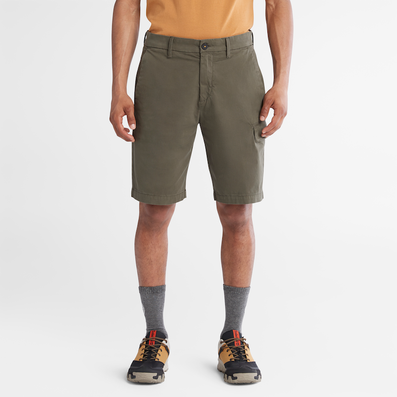 TIMBERLAND SQUAM LAKE ULTRASTRETCH CARGO SHORTS FOR MEN IN ARMY GREEN