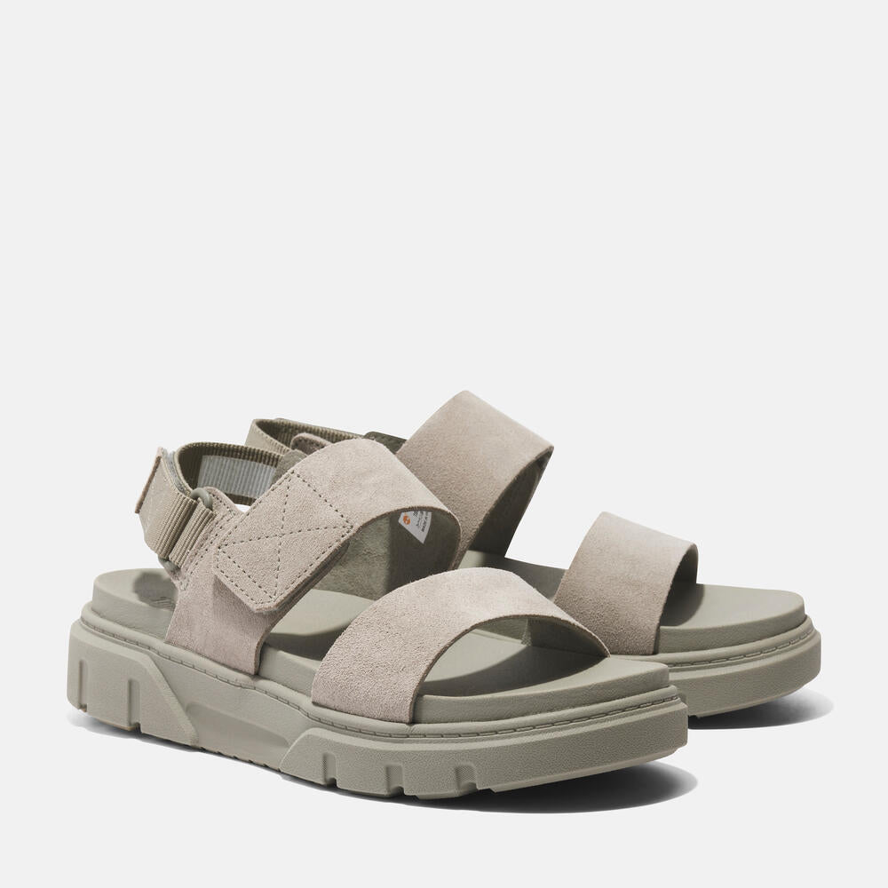 Timberland® Greyfield Two-Strap Sandal for Women. Women's leather sandal with two straps, comfortable footbed, and durable construction. Ideal for warm weather adventures