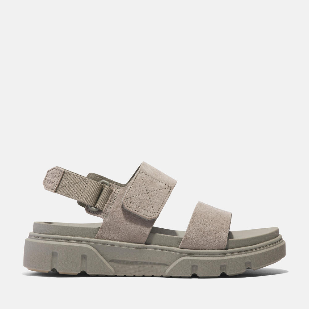 Timberland® Greyfield Two-Strap Sandal for Women. Women's leather sandal with two straps, comfortable footbed, and durable construction. Ideal for warm weather adventures