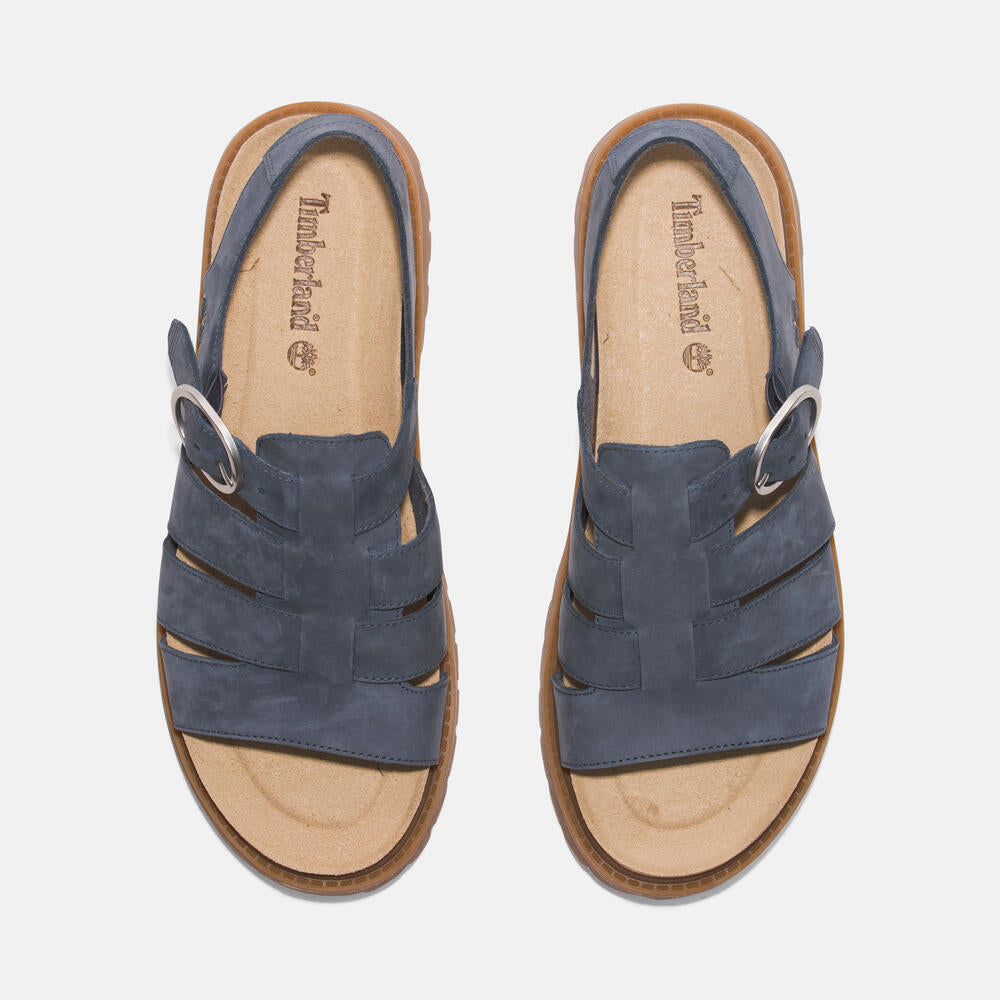 Timberland® Women's Clairemont Way Fisherman Sandal. Leather sandal with adjustable buckle closure, OrthoLite® footbed, and comfortable design.  Perfect for warm weather adventures. 