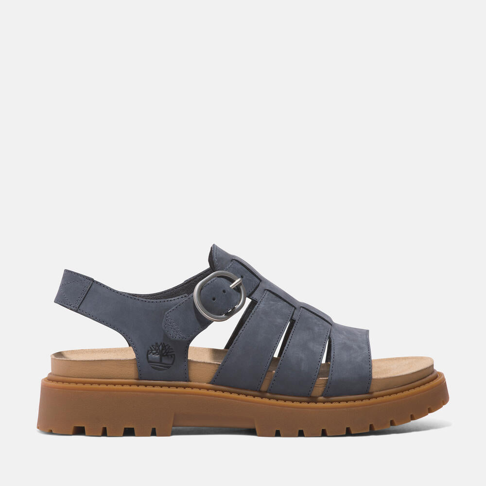 Timberland® Women's Clairemont Way Fisherman Sandal. Leather sandal with adjustable buckle closure, OrthoLite® footbed, and comfortable design.  Perfect for warm weather adventures. 