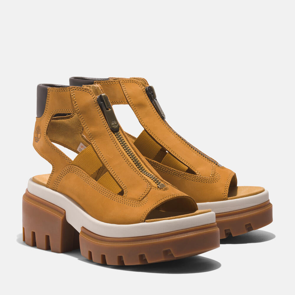 Timberland® Women's Everleigh Gladiator Sandal. Leather gladiator sandal with multiple straps, comfortable cushioning, and durable outsole. Versatile for casual wear and urban adventures.