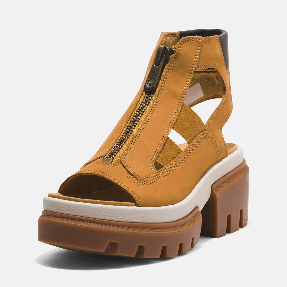 Timberland® Women's Everleigh Gladiator Sandal. Leather gladiator sandal with multiple straps, comfortable cushioning, and durable outsole. Versatile for casual wear and urban adventures.