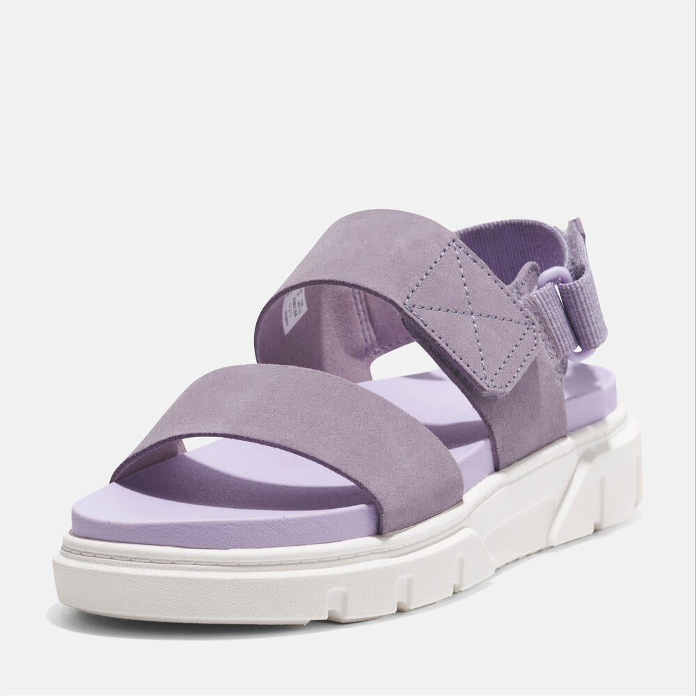 Timberland Greyfield Two-Strap Sandal for Women. Women's leather sandal with two straps, comfortable footbed, and durable construction.  Ideal for warm weather adventures.