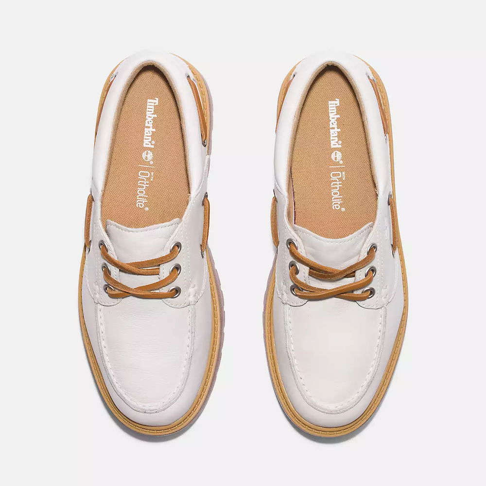 TIMBERLAND STONE STREET BOAT SHOE FOR WOMEN IN WHITE