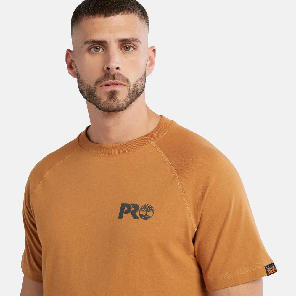  TIMBERLAND PRO CORE REFLECTIVE LOGO T-SHIRT FOR MEN IN WHEAT