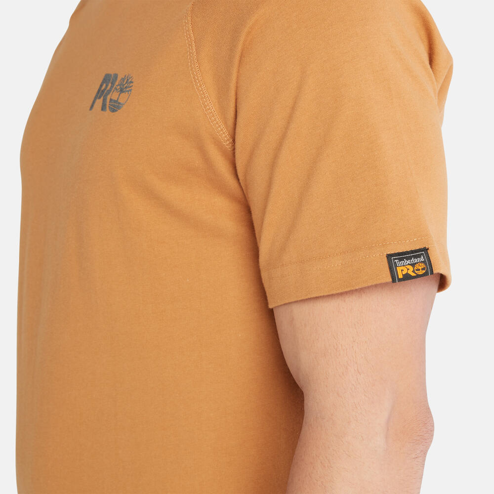  TIMBERLAND PRO CORE REFLECTIVE LOGO T-SHIRT FOR MEN IN WHEAT
