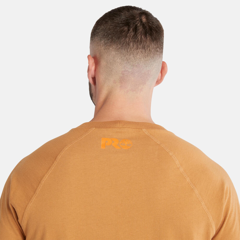  TIMBERLAND PRO CORE REFLECTIVE LOGO T-SHIRT FOR MEN IN WHEAT
