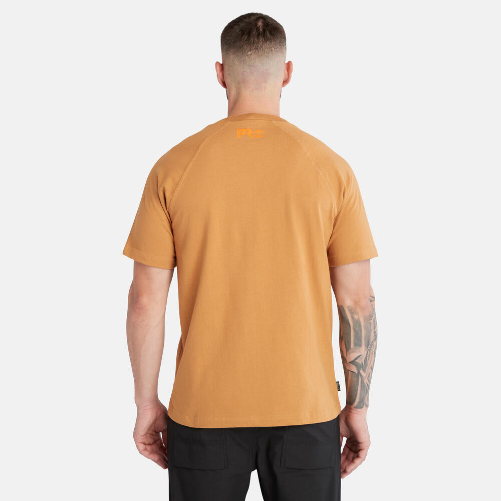  TIMBERLAND PRO CORE REFLECTIVE LOGO T-SHIRT FOR MEN IN WHEAT