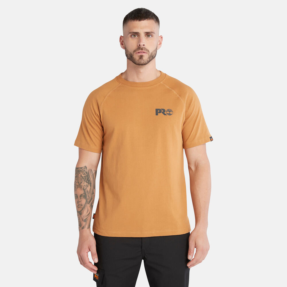  TIMBERLAND PRO CORE REFLECTIVE LOGO T-SHIRT FOR MEN IN WHEAT