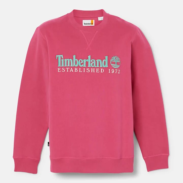 TIMBERLAND EST. 1973 LOGO CREW SWEATSHIRT FOR ALL GENDER IN PINK