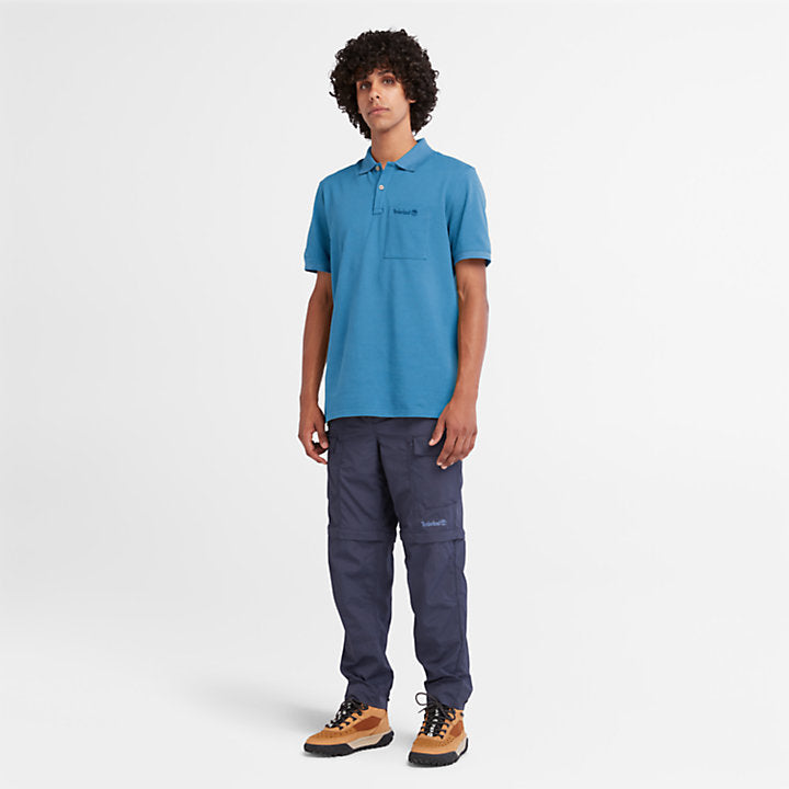 TIMBERLAND POCKET POLO SHIRT FOR MEN IN BRIGHT BLUE