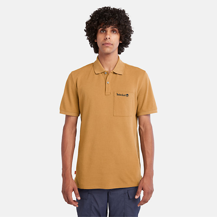 TIMBERLAND POCKET POLO FOR MEN IN WHEAT