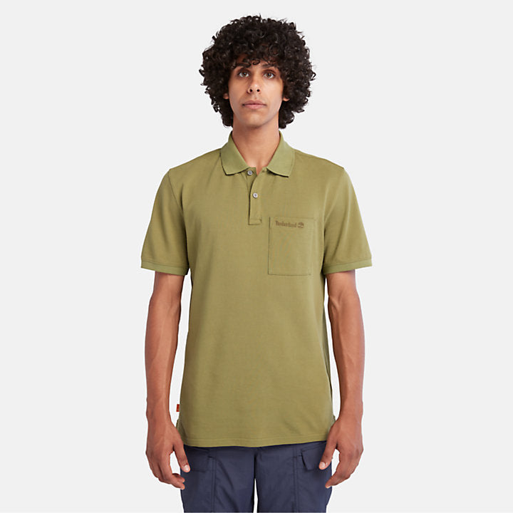TIMBERLAND POCKET POLO SHIRT FOR MEN IN GREEN