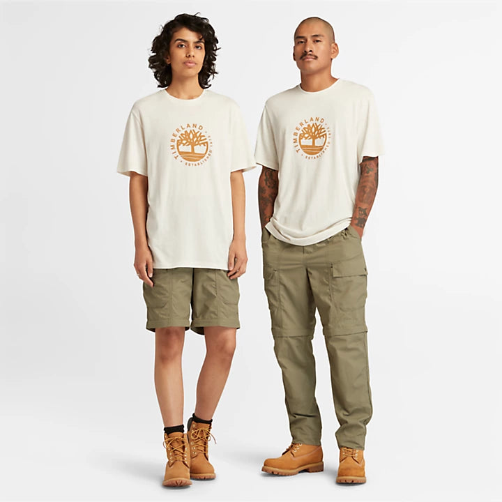 TIMBERAND LUXE REFIBRA LOGO GRAPHIC T-SHIRT FOR ALL GENDER IN NATURAL