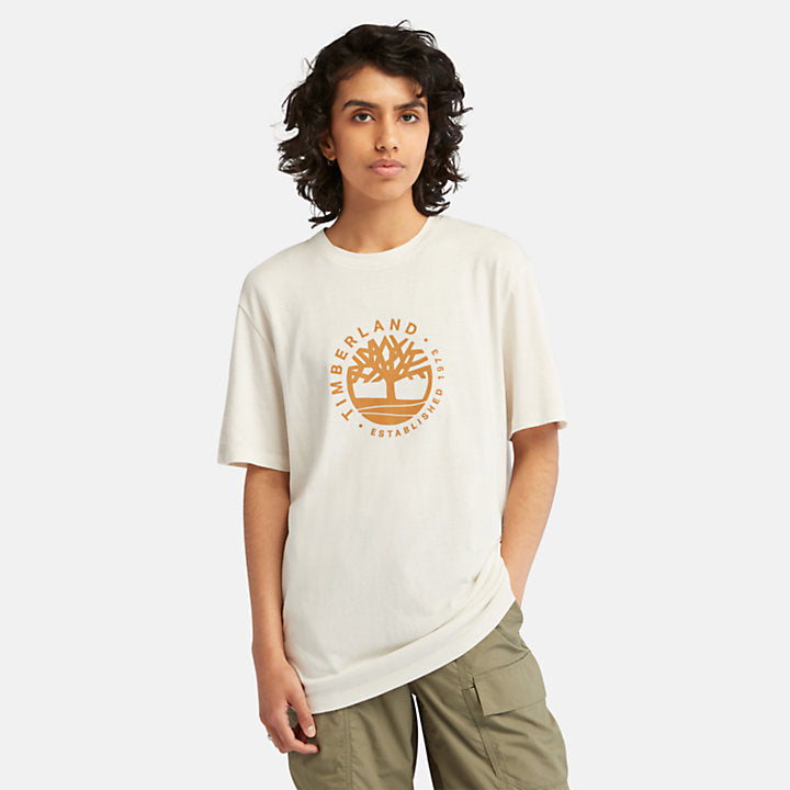 TIMBERAND LUXE REFIBRA LOGO GRAPHIC T-SHIRT FOR ALL GENDER IN NATURAL