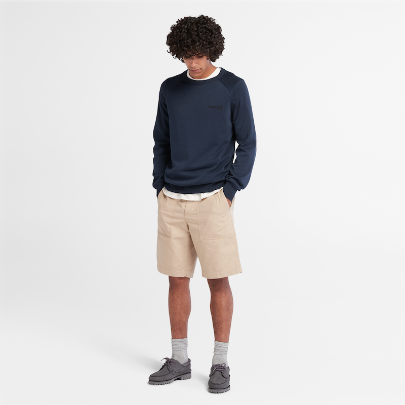 TIMBERLAND MODERN WASH CREW JUMPER FOR MEN IN NAVY