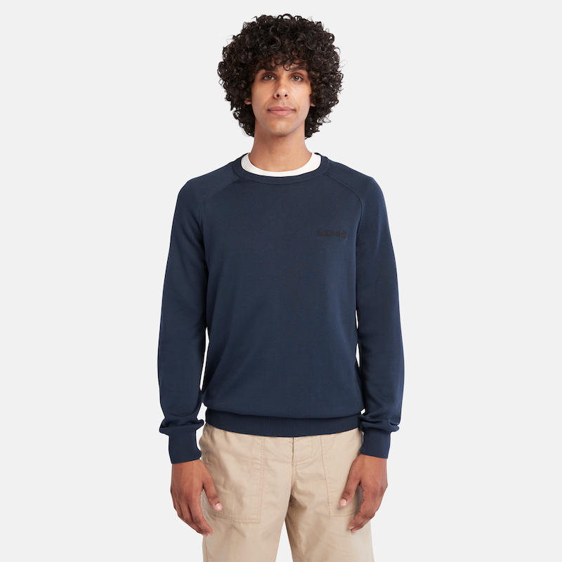 TIMBERLAND MODERN WASH CREW JUMPER FOR MEN IN NAVY