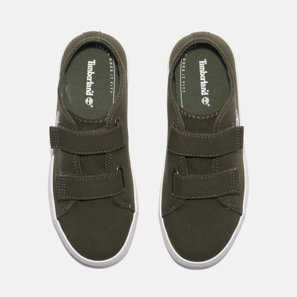 TIMBERLAND NEWPORT BAY HOOK & LOOP SNEAKER FOR YOUTH IN DARK GREEN